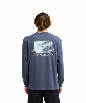 BB MEN'S RETRO POSTER L/S TEE OMBRE BLUE S