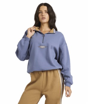 BB WOMEN'S WAVE BREAK 1/2  ZIP JUMPER STONE S/8