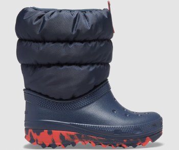 CROCS KIDS CLASSIC NEO PUFF BOOT NAVY J5