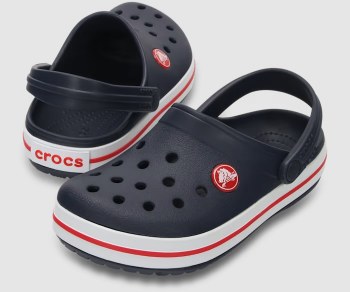 CR ADULT CROCBAND CLOG NAVY RED M6/W8