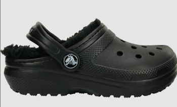 CROCS KIDS LINED CLOG BLACK C11