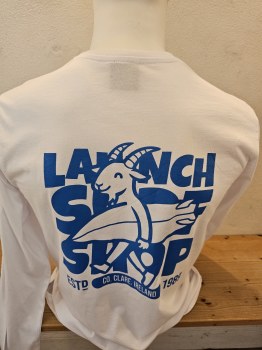 LSS SURF GOAT PRINT L/S TEE WHITE