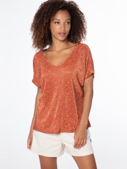 PR WOMEN'S DEVALUE TEE BROWN S/36