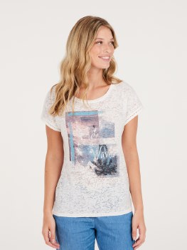 PR WOMEN'S ELLES TEE RAKU BLUE L/40 UK12