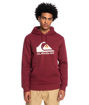 QUIKSILVER MEN'S BIG LOGO HOODY RUBY XS