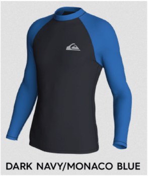 QS BOYS EVERYDAY L/S RASH VEST NAVY/BLUE 10