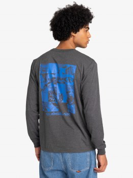 QS MEN'S CHECK MOUNTAIN L/S TEE TAR XL