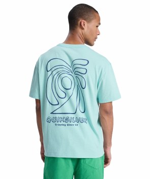 QS CURVE PALM TEE BLUE S
