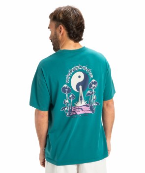 QS MEN'S HYPNOTIC WAVE TEE TEAL XL