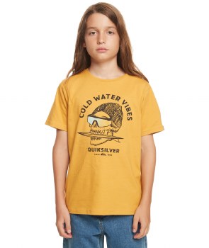 QS JUNIOR SKULL TEE MUSTARD 8/XS