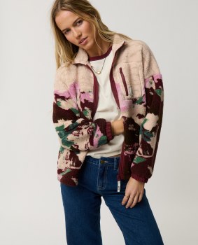 RC WOMEN'S S-SERIES BONDED ZIP FLEECE PLUM S