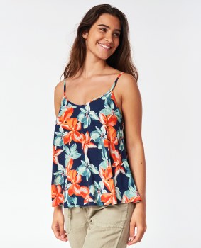 RIP CURL BLISS BLOOM SINGLET DARK BLUE XS