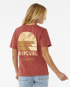 RC WM LINE UP RELAXED FIT TEE MAROON M