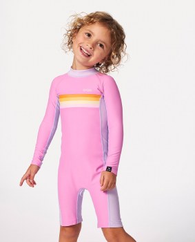 RC JUNIOR RAINBOW TIDE L/S SUNSUIT PINK 5/6