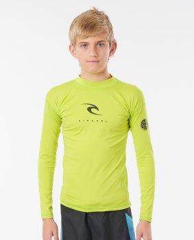 RC BOY'S CORP L/S RASH VEST LIME 6