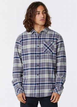 RC MEN'S CHECKED IN FLANNEL SHIRT GREY M