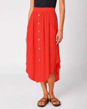 RC WOMEN'S CLASSIC SURF SKIRT RED XS