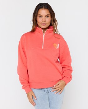 RC WOMEN'S 1/2 ZIP JUMPER MELON XS