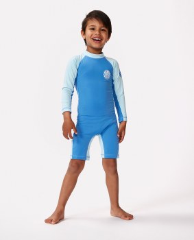 RC GROMS ICONS L/S SUNSUIT BLUE GUM 3-4