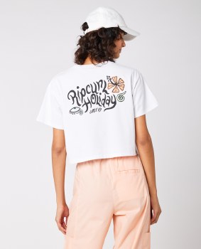 RC WM PARADISO CROP TEE WHITE L