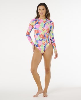 RC PARTY WAVE L/S SWIMSUIT 2XS