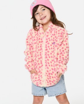 RC MINIS PARTY WAVE ZIP FLEECE PEACH 1-2