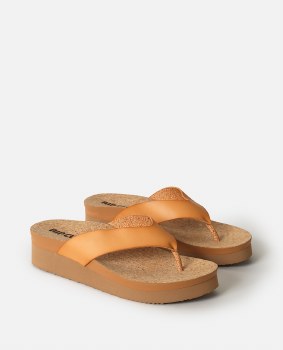 RC WOMEN'S SANDY BLOOM FLIP FLOPS TAN EU38