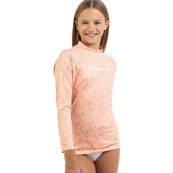 RC JUNIOR SCRIPT L/S RASH VEST BLUSH 14