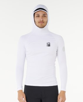 RC MEN'S SEARCH HOODED RASH VEST S WHITE