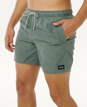 RC OFFSET WASH VOLLEY SHORTS MOSS XL