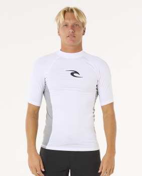RC MEN'S WAVES UPF S/S RASH VEST WHITE XL