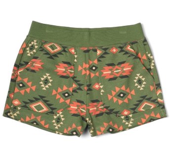 SR WOMEN'S AZTEC SANTANO SHORTS GREEN 10