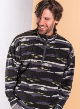 SR MEN'S HAWKER 1/4 ZIP FLEECE CAMO M