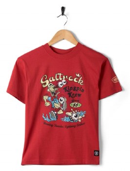 SR KIDS KINGPIN KREW TEE RED 9-10