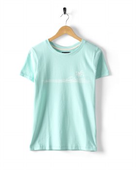 SR WOMEN'S OCEAN STRIPE TEE TURQUOISE 8