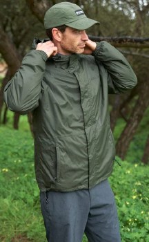 SR MEN'S RAINIER PACKABLE COAT GREEN S