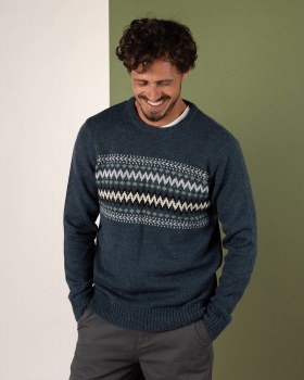 SR MEN'R ROLO KNIT JUMPER BLUE 2XL