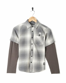 SR JUNIOR SLACKER SHIRT GREY 7-8