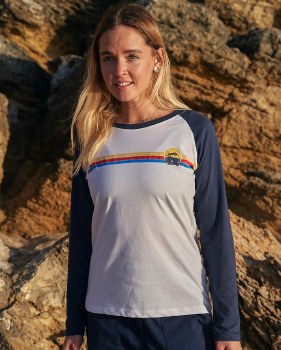 SR CELESTE STRIPE L/S T-SHIRT WHITE/NAVY 8
