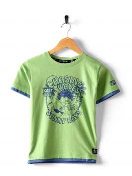 SR JNR CHASING WAVES TEE GREEN 2/3