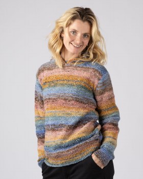 SR ERIN SPACE DYE HOODY BLUE XS
