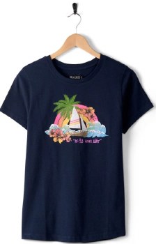 SR WOMEN'S LOST SHIPS TEE NAVY 10
