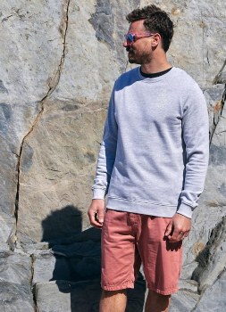 SR MEN'S LOST SHIP CREW SWEATER GREY L