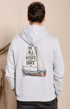 SR MEN'S LOST SHIPS HOODY GREY MARL L