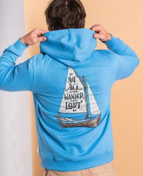 SR MEN'S LOST SHIPS HOODY LIGHT BLUE L