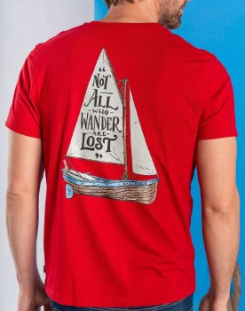 SR MEN'S LOST SHIPS TEE RED S