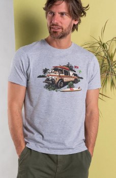 SR MEN'S RETRO CAMPER TEE GREY S