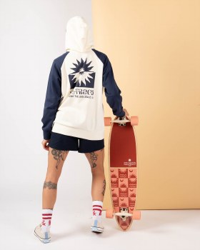 SR WOMEN'S ROOTS ZIP HOODY CREAM/NVY 10