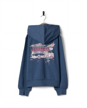 SR KIDS SCOOP ZIP HOODY BLUE 9-10