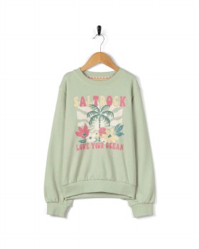 SR GIRLS SUN DAZE JUMPER GREEN 9/10